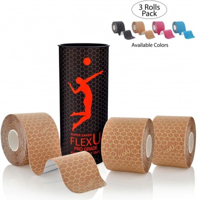 Teipas FlexU Premium Kinesiology Tape 3 roll pack 5mx5m